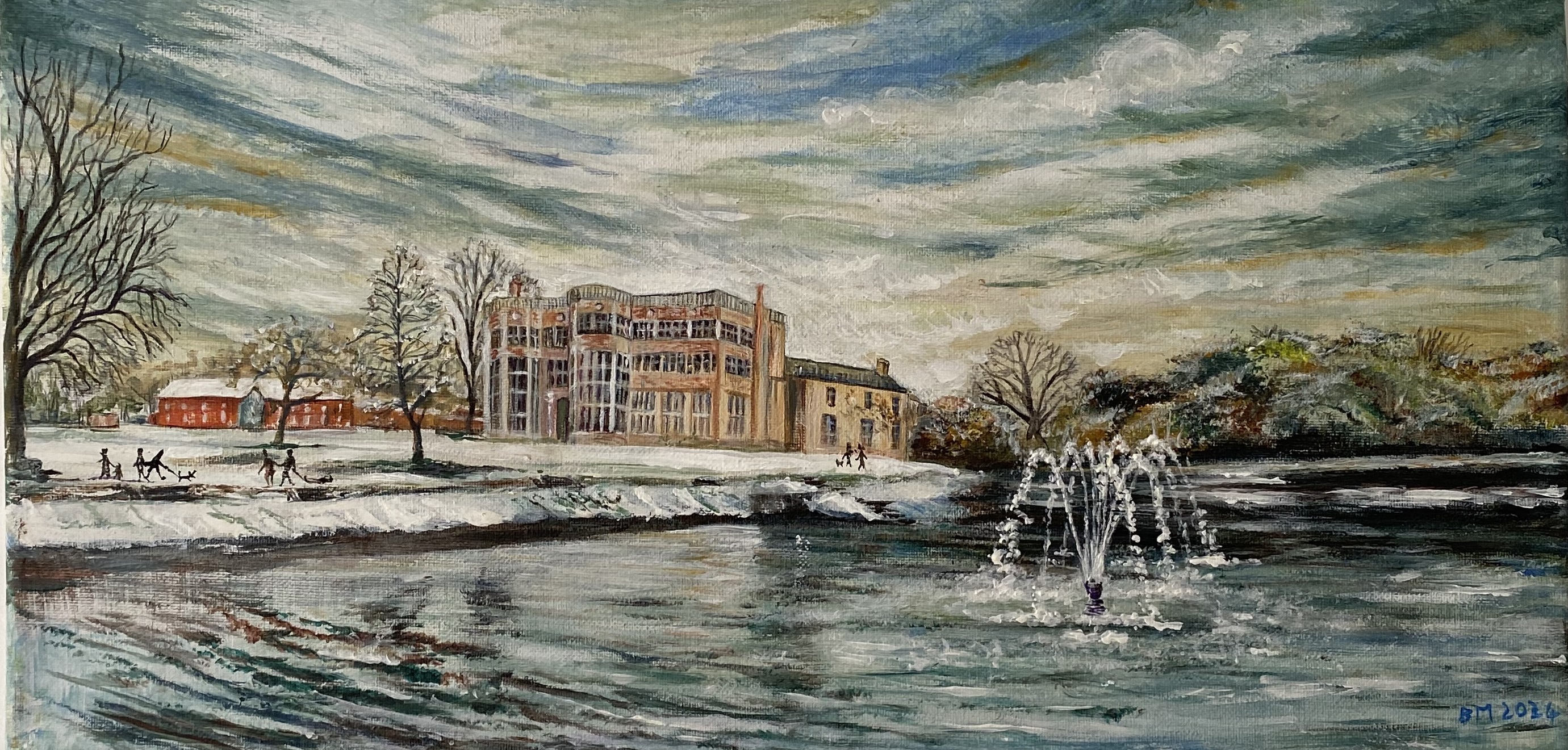 First Snow At Astley Hall by Beryl Masters