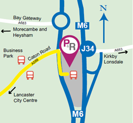 Lancaster Park and Ride map