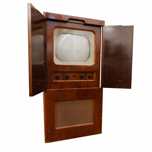 old style TV in wooden cabinet