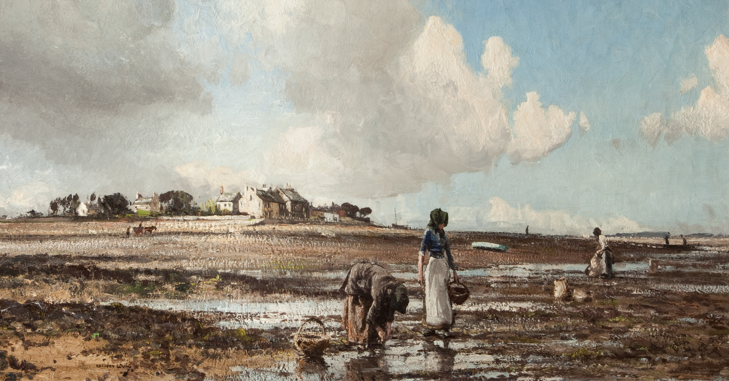 Mussel Gatherers at Sunderland Point, Morecambe, 1908