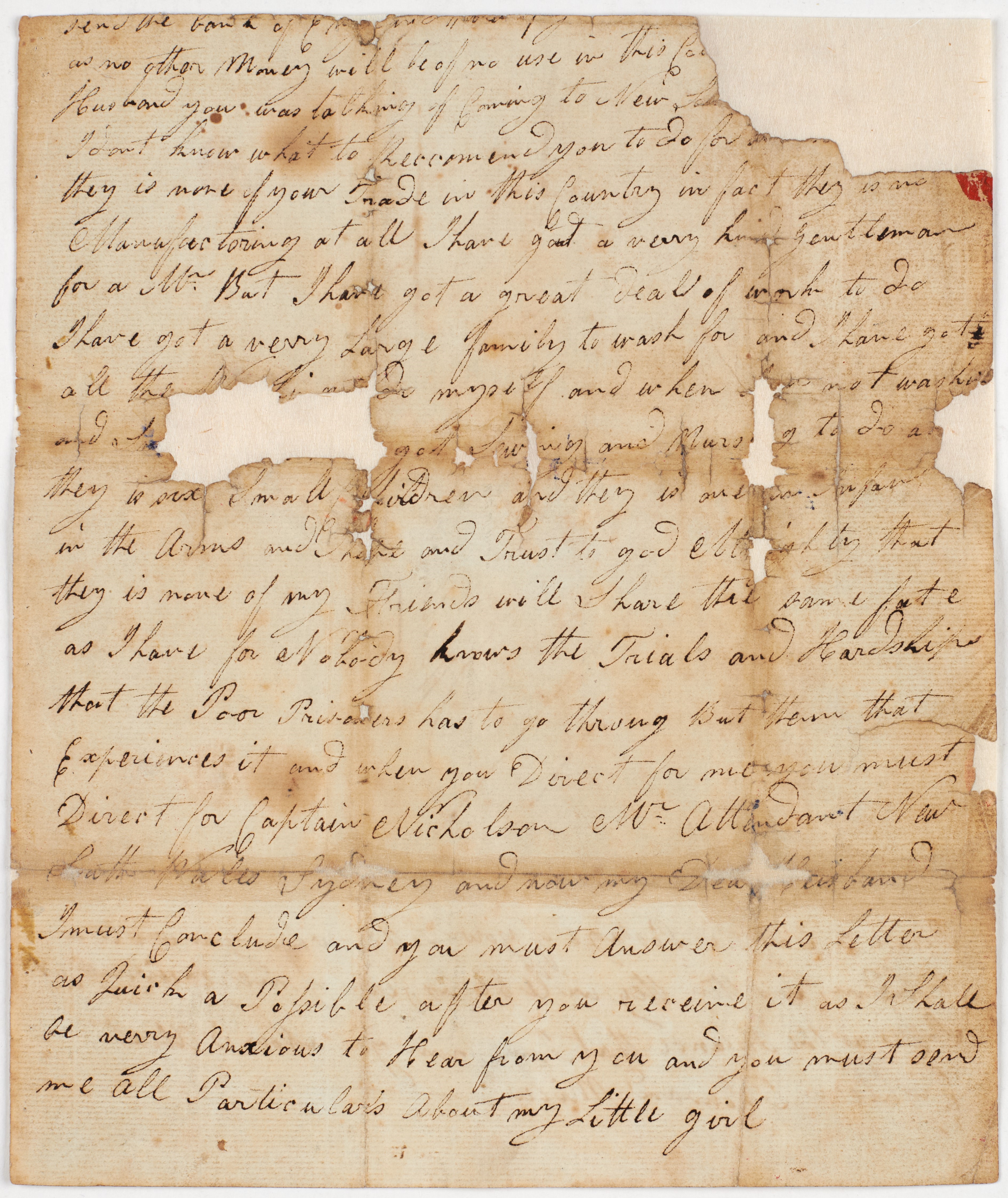 Mary Hindle Letter, 1827