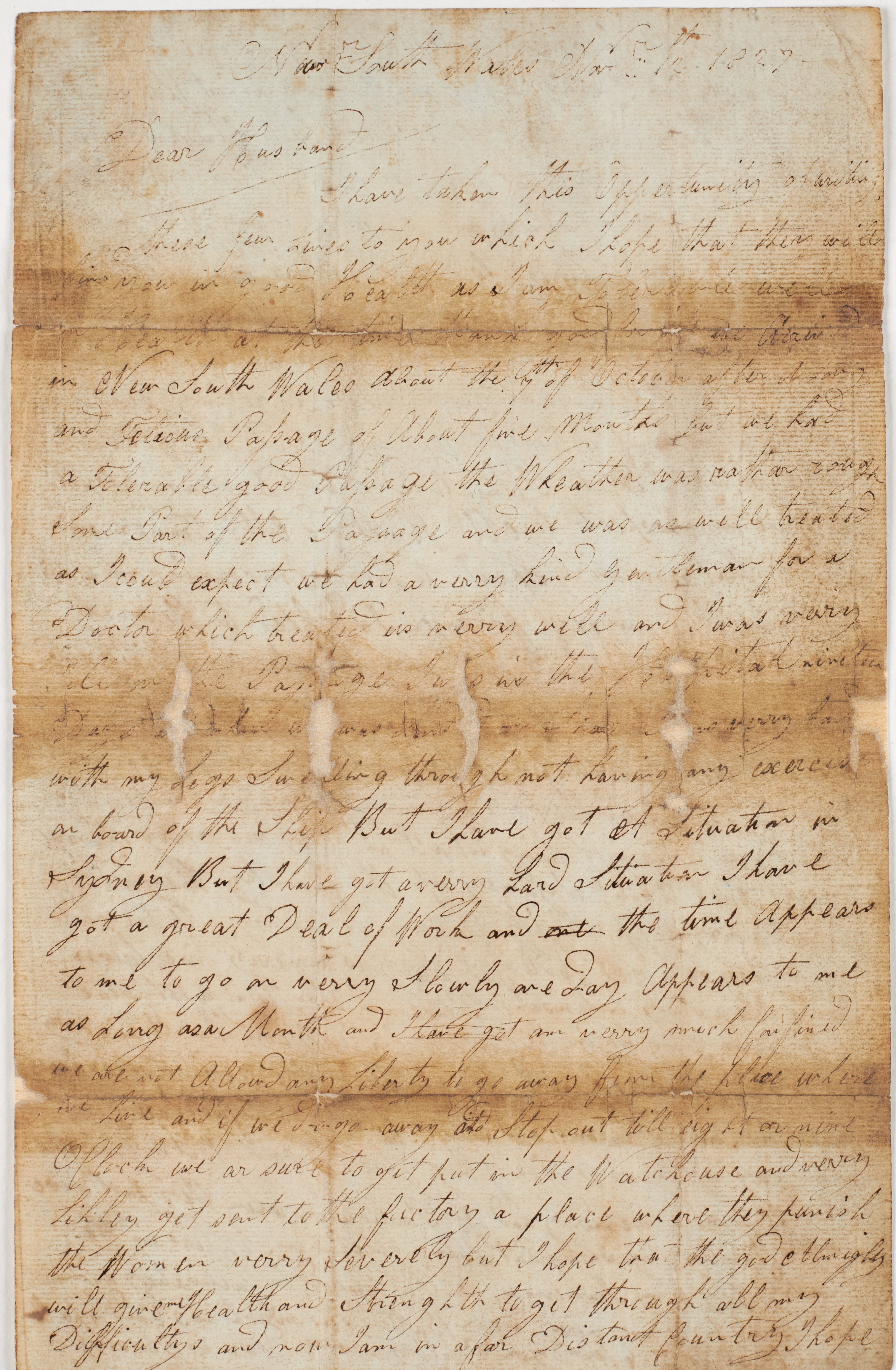 Mary Hindle Letter, 1827